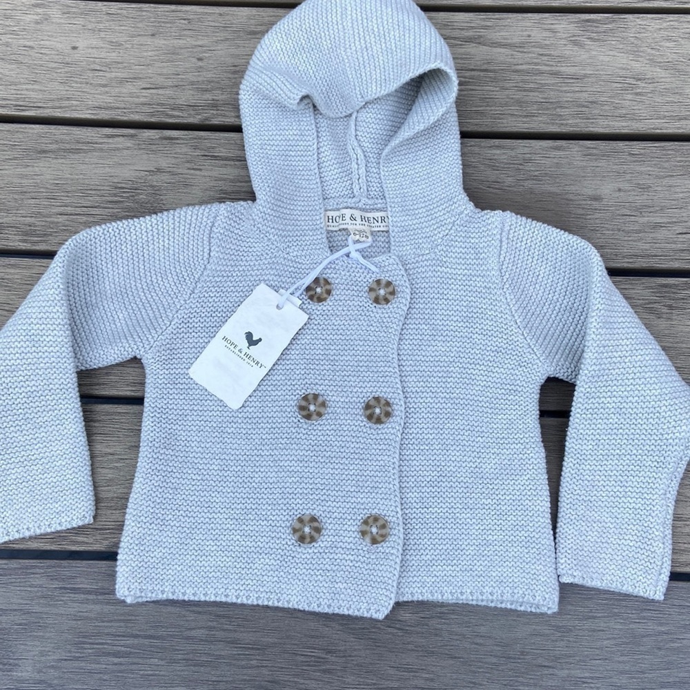 Hope & Henry hooded cardigan sweater nwt